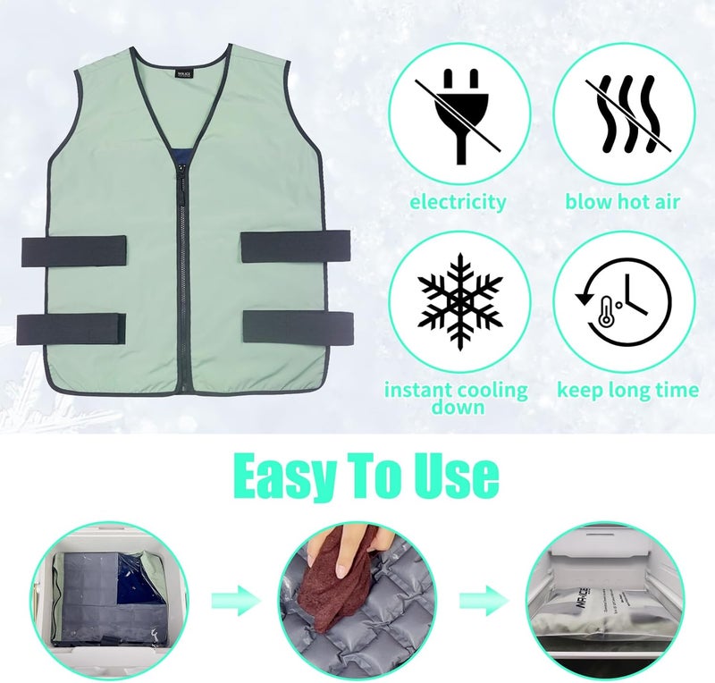 Mrice Cooling Vest for Men & Women - Adjustable Ice Vest for Motorcycle, Workers, Sports, Outdoor, Heat Relief - Image 5